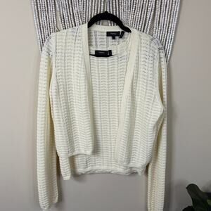 Theory 2 Piece Cardigan And Top Knit Set L